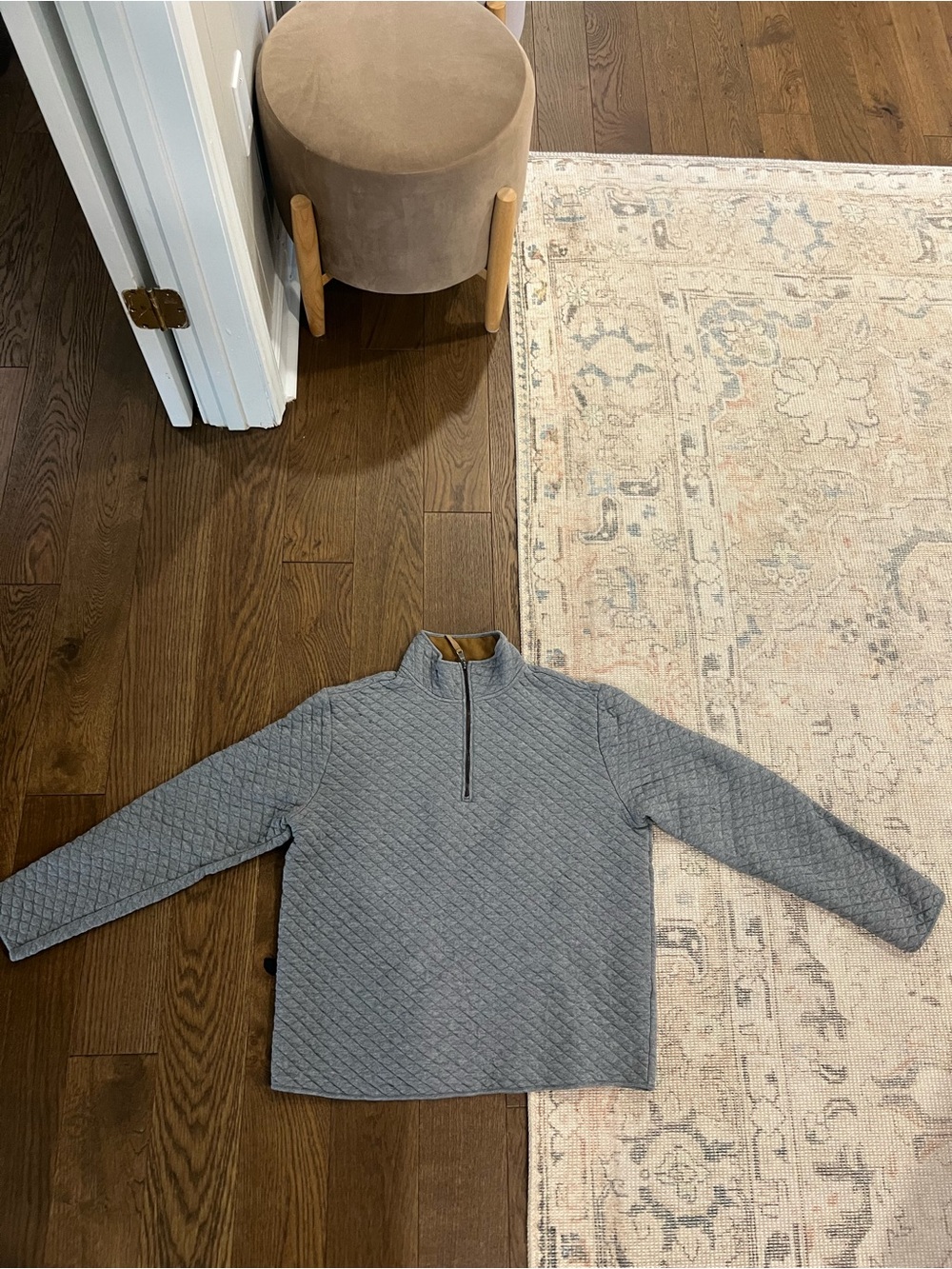 Banana Republic Quilted Half-Zip Pullover - Gray